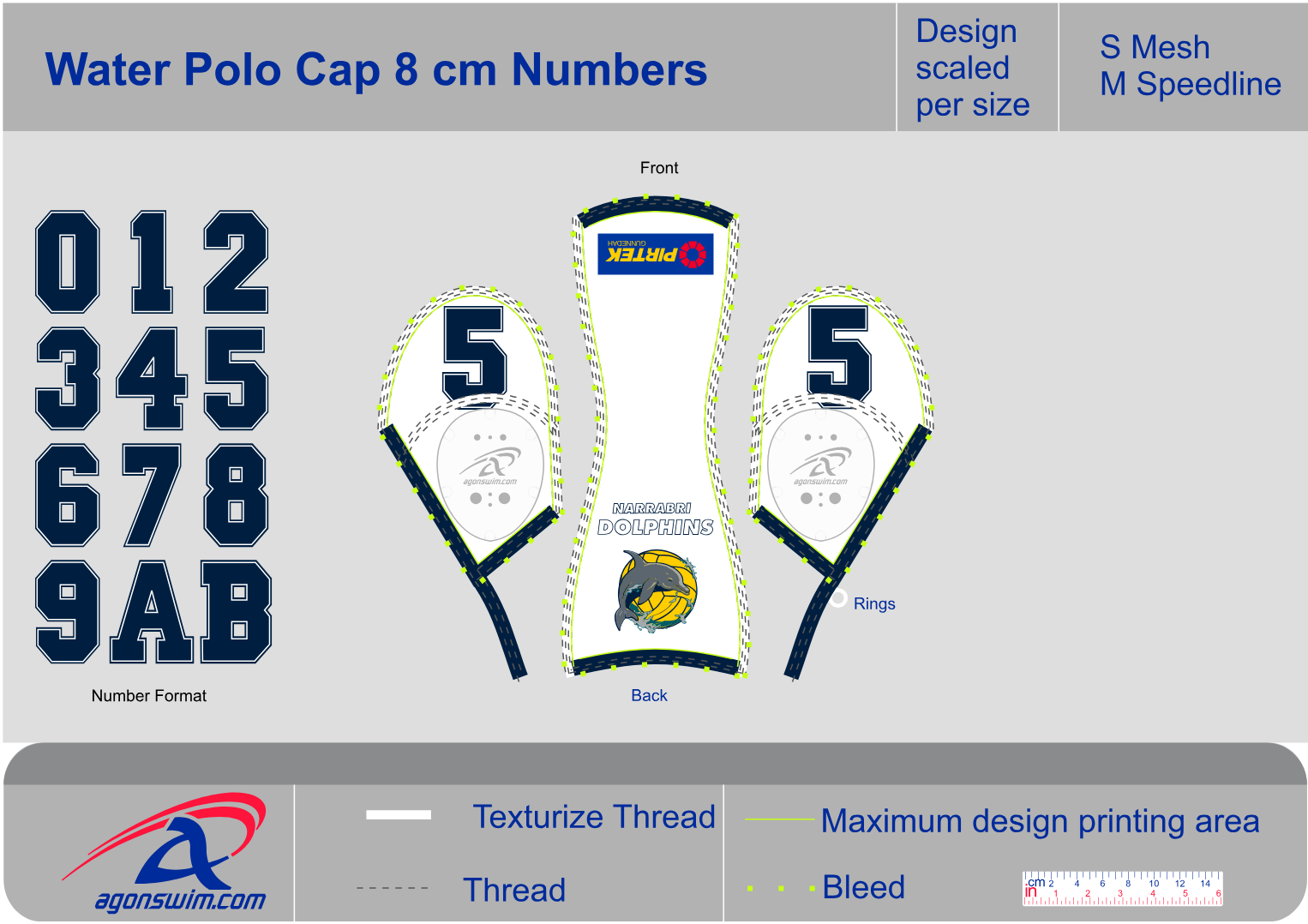 Speedline Water Polo Cap with 8cm numbers (2023 AF)