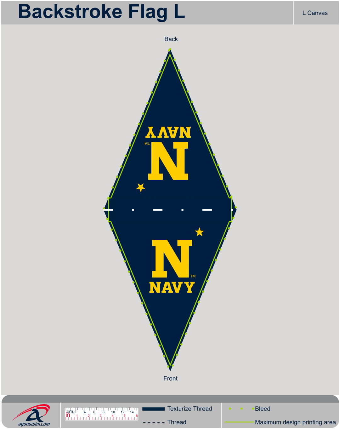 Canvas Backstroke flag large (2023) - Agonswim.com