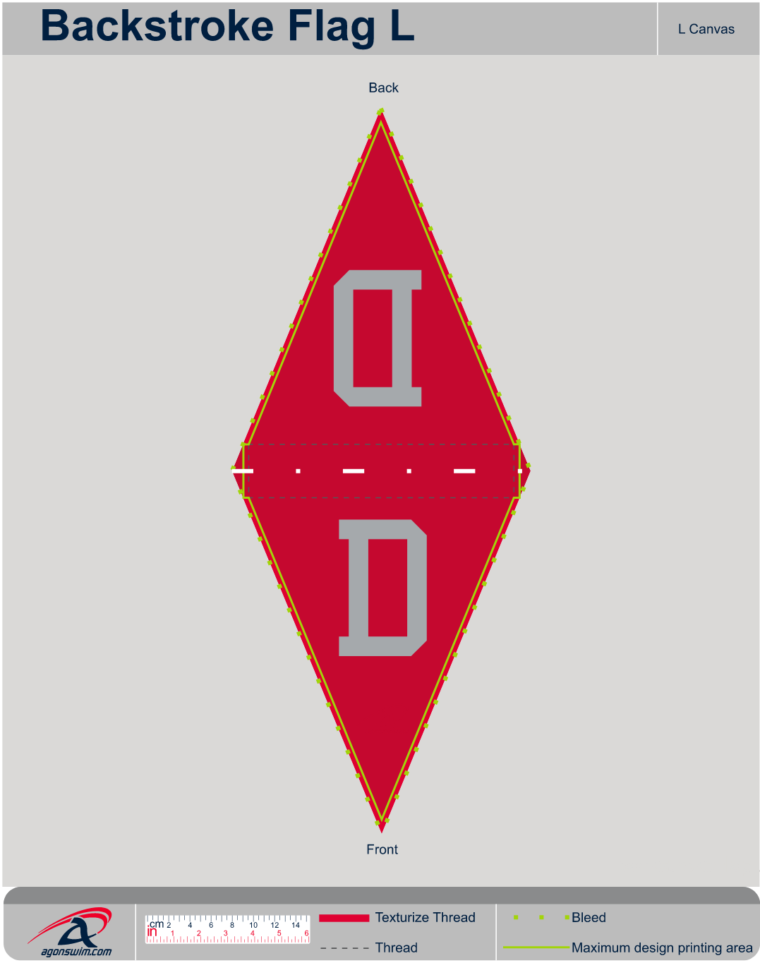 Canvas Backstroke flag large (2023) - Agonswim.com